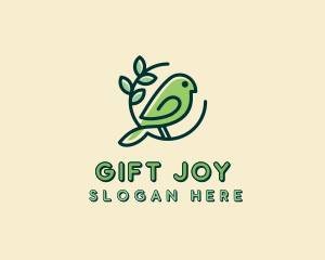 Cute Green Bird logo design