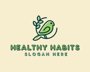 Cute Green Bird logo design