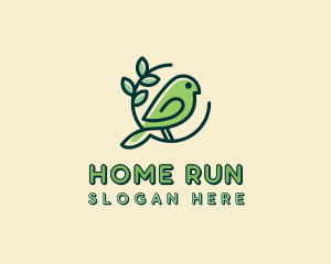 Cute Green Bird logo design