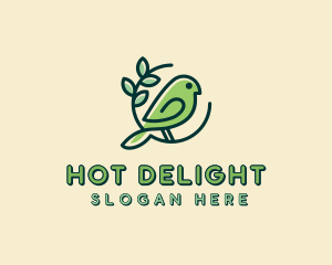 Cute Green Bird logo design