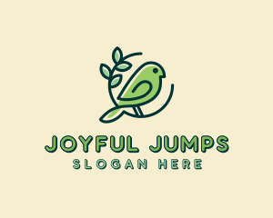 Cute Green Bird logo design