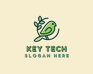 Cute Green Bird logo design