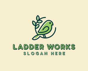 Cute Green Bird logo design