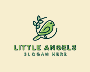 Cute Green Bird logo design