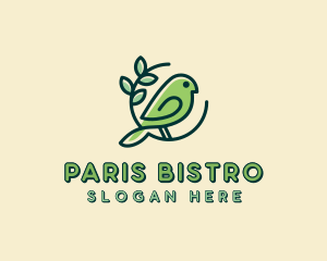 Cute Green Bird logo design