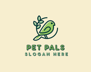 Cute Green Bird logo design