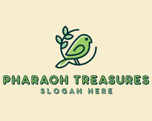 Cute Green Bird logo design