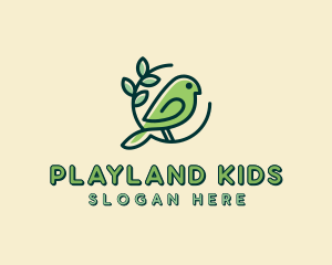 Cute Green Bird logo design