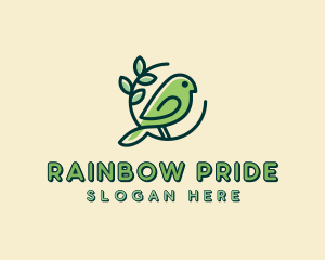 Cute Green Bird logo design