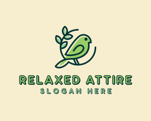 Cute Green Bird logo design