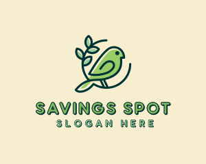 Cute Green Bird logo design