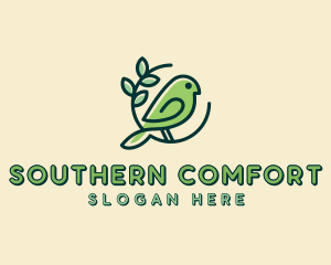 Cute Green Bird logo design