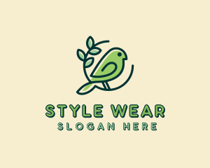 Cute Green Bird logo design