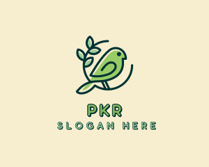 Cute Green Bird logo design