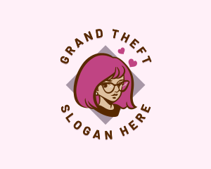 Vlogger - Cute Glasses Girl logo design