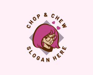 Cute - Cute Glasses Girl logo design