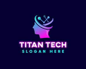 Artificial Intelligence Mind Tech logo design