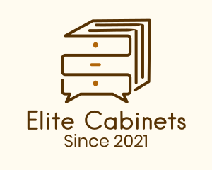 Cabinet - Wooden File Cabinet Chat logo design