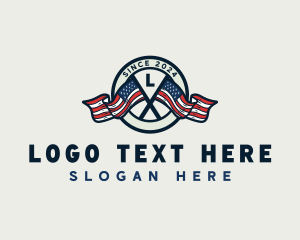 America - American Flag Nation logo design