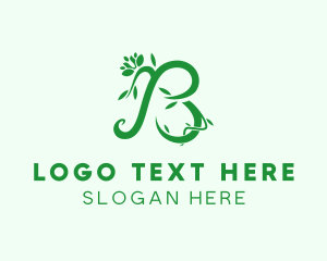 Herbal - Botanical Vine Letter B logo design
