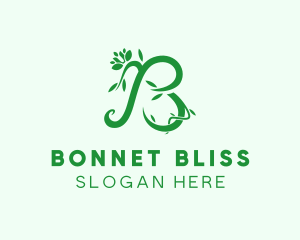 Botanical Vine Letter B logo design