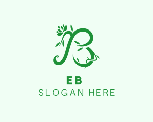 Vegetarian - Botanical Vine Letter B logo design