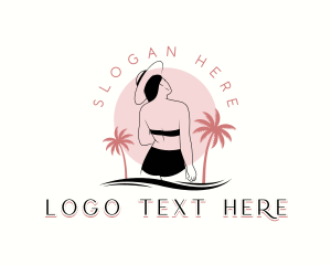 Lady - Woman Bikini Beach logo design