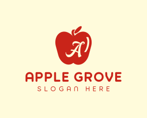 Red Supermarket Apple logo design