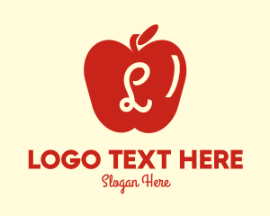 Supermarket - Red Supermarket Apple Lettermark logo design