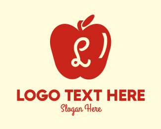 Red Supermarket Apple Lettermark Logo