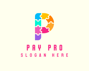 Colorful Puzzle Letter P logo design