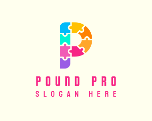 Colorful Puzzle Letter P logo design