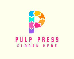 Colorful Puzzle Letter P logo design