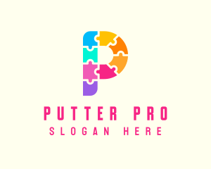 Colorful Puzzle Letter P logo design