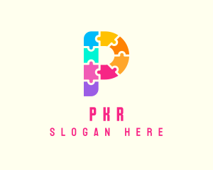 Colorful Puzzle Letter P logo design