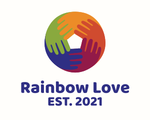 Rainbow Children Teamwork logo design