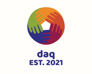 Lgbt - Rainbow Children Teamwork logo design
