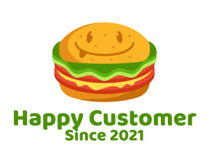 Happy Burger Snack  logo design