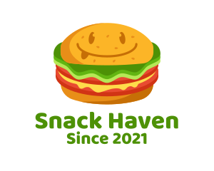 Happy Burger Snack  logo design