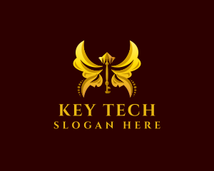 Elegant Butterfly Key logo design