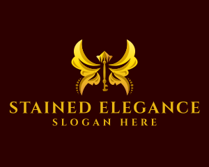 Elegant Butterfly Key logo design