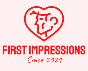 Date - Male Dating Heart logo design