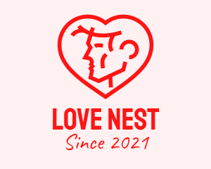 Affection - Male Dating Heart logo design
