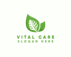 Vegan - Organic Vegan Leaf logo design