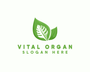 Organic Vegan Leaf  logo design