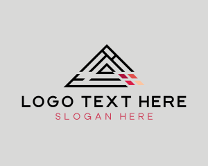 Geometric Triangle Letter A Logo