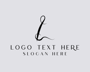 Style - Seamstress Sewing Thread Letter L logo design