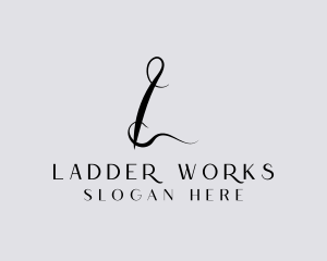 Seamstress Sewing Thread Letter L logo design