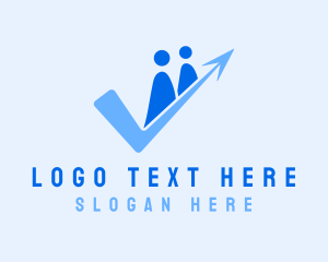 People - Blue People Arrow logo design