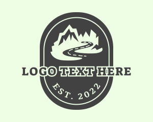 Camper - Natural Mountain Adventure logo design